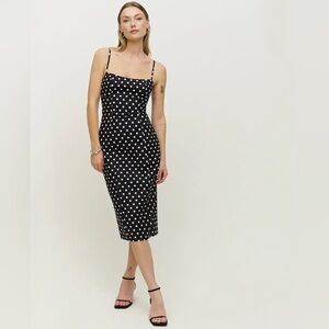 NWT REFORMATION Jayden Polka Dot Midi Dress Size Medium